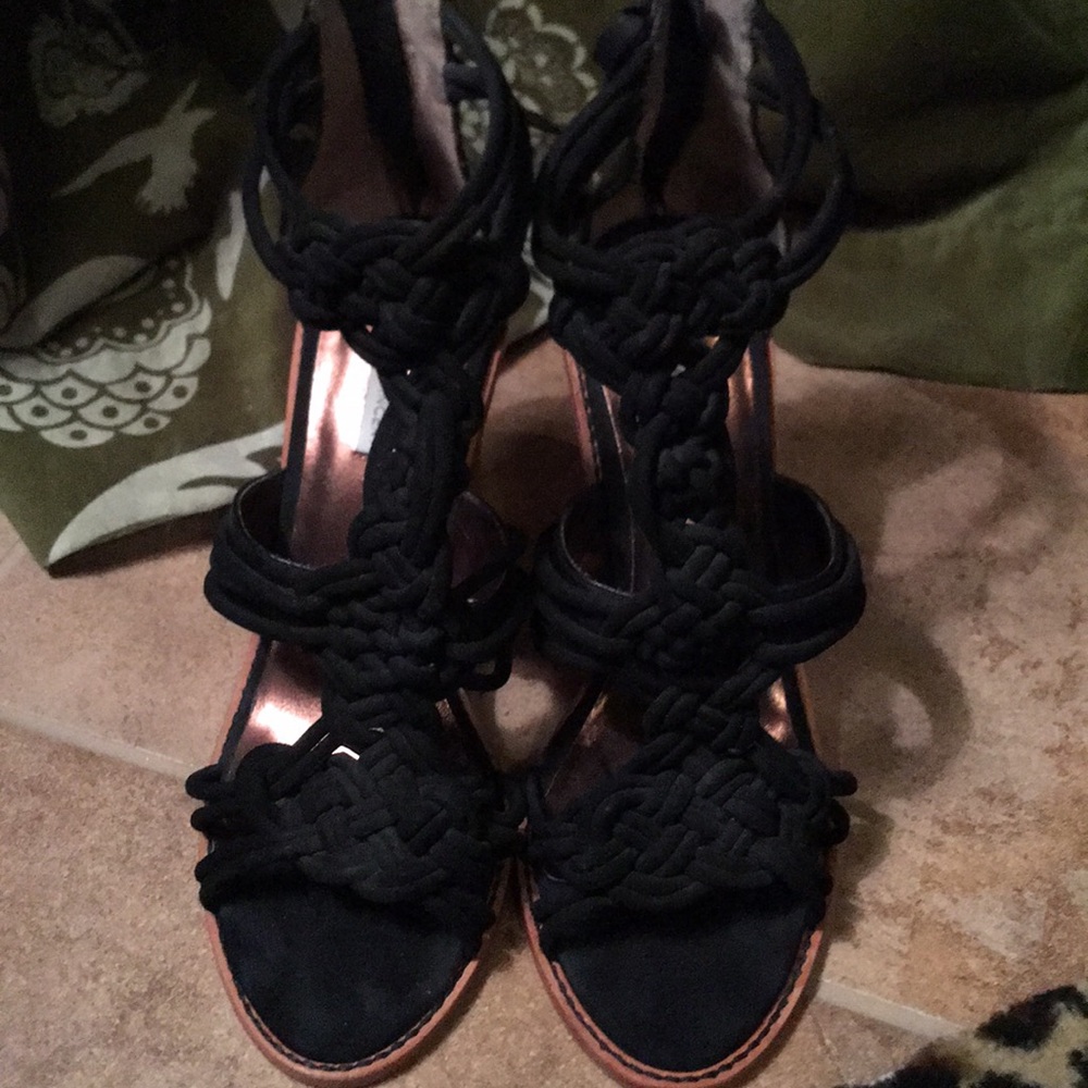 Cynthia Vincent Black Braided Shoe